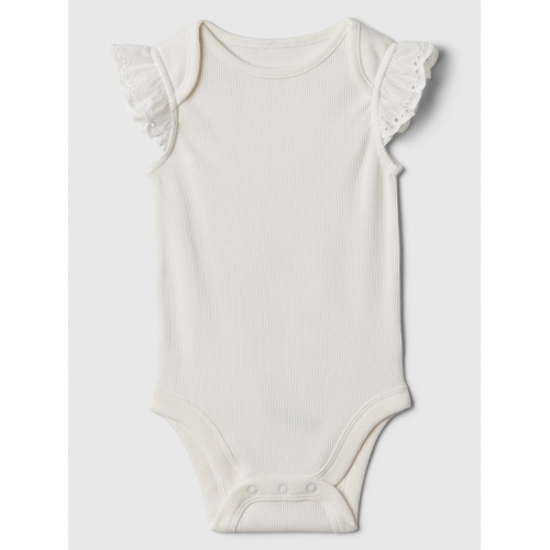 갭 Baby Ribbed Flutter Sleeve Bodysuit