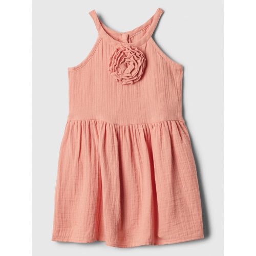 갭 babyGap Gauze Sleeveless Rosette Dress