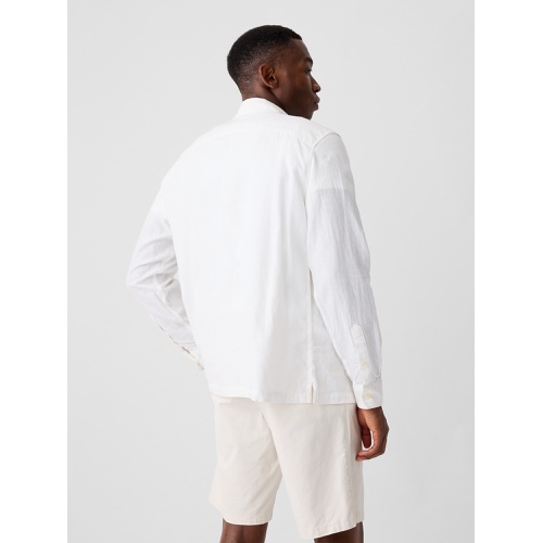 갭 Linen-Blend Utility Shirt
