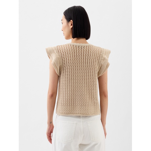 갭 Crochet Flutter Sleeve Top