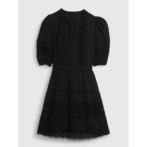 갭 Puff Sleeve Lace Mini Dress