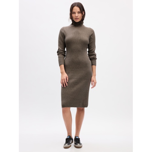 갭 Turtleneck Rib Midi Sweater Dress