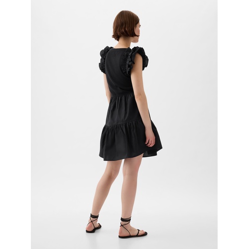 갭 Ruffle Sleeve Tiered Mini Dress