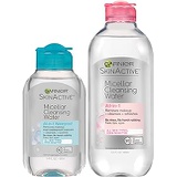 Garnier SkinActive Micellar Cleansing Water, For All Skin Types, 13.5 fl oz + Micellar Cleansing Water, For Waterproof Makeup, 3.4 fl oz