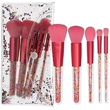 Genetic Los Angeles 5pcs Candy Quicksand Transparent Handle Makeup Brushes Set For Women and Girls Daily Foundation Powder Brush Blush Brush Eyeshadow Brush Comestic Brush Set Makeup Tool with Shinny