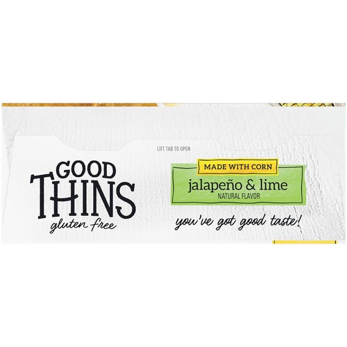  Good Thins Jalapeo & Lime Corn & Rice Snacks Gluten Free Crackers, 6 - 3.5 oz Boxes