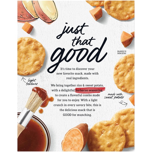  Good Thins Barbecue Rice & Sweet Potato Snacks Gluten Free Crackers, 6 - 3.5 oz Boxes