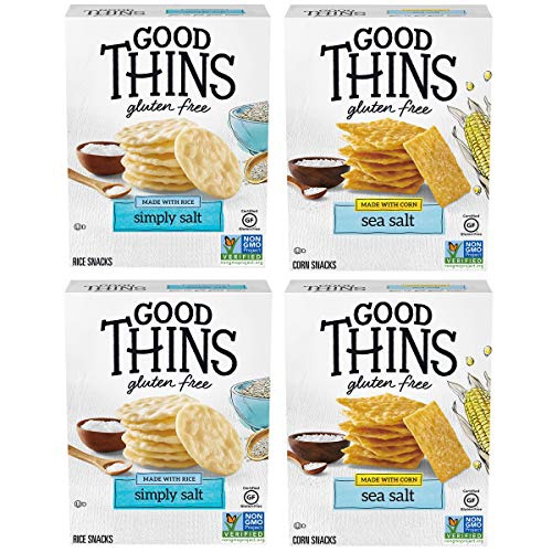  Good Thins (GOOYT) Good Thins Gluten Free Rice and Corn Crackers Variety Pack, 4 Boxes