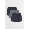 H&M 3-pack Woven Cotton Boxer Shorts