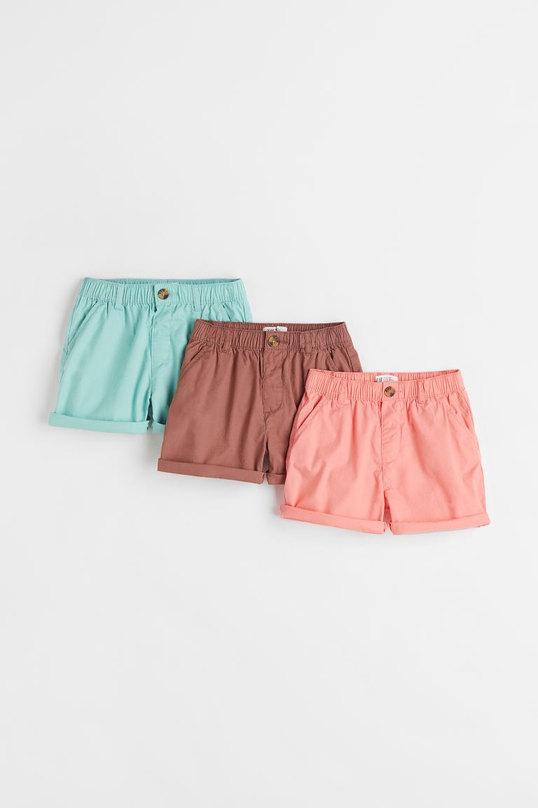 H&M 3-pack Cotton Poplin Shorts