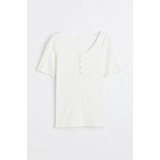 H&M Ribbed T-shirt with Buttons