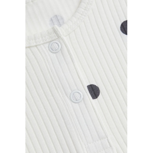 에이치앤엠 H&M Short-sleeved Cotton Bodysuit