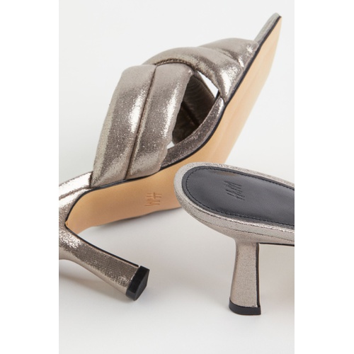 에이치앤엠 H&M Shimmery Metallic Slip-in Sandals