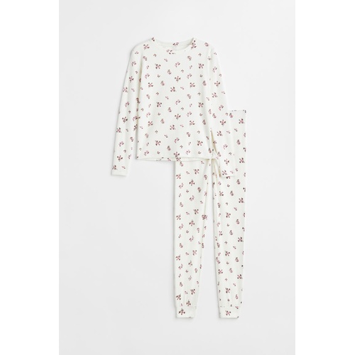에이치앤엠 H&M Ribbed Cotton Pajamas