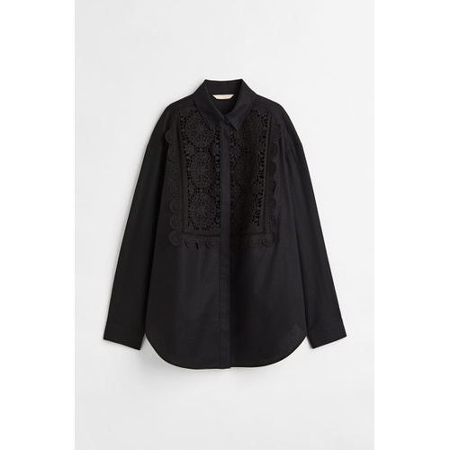 에이치앤엠 H&M Lace-detail Shirt