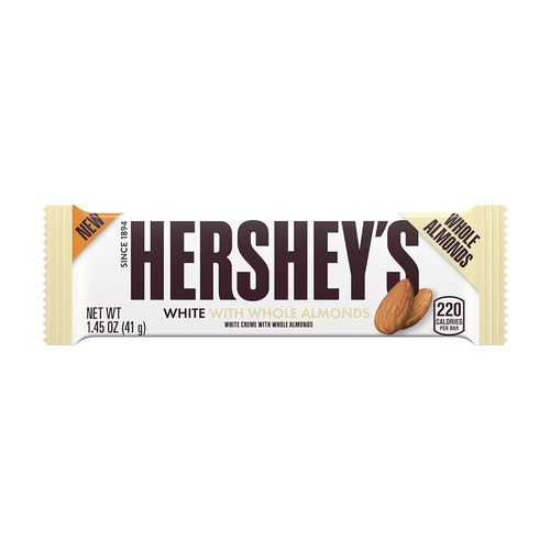  HERSHEYS White Creme With Almonds Candy bar, 1.45 Oz (36Count)