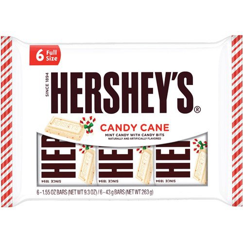  Hersheys Candy Cane Mint Candy with Candy Bits Candy Bar, 1.55-Ounce Bar (Pack of 6)