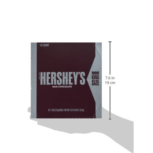  HERSHEYS Chocolate Candy Bars, King Size (Pack of 18)