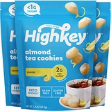 HighKey Keto Cookies & Low Carb Snacks - No Sugar Added Almond Cookie - Grain & Gluten Free Snack - Diabetic Dessert Paleo Sweets Healthy Coffee Biscuits & Non GMO Cake Biscuit - L