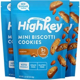 Highkey Keto Snacks Low Carb Biscotti Cookies - Grain & Gluten Free Foods - No Sugar Added Treats - Healthy European Dessert Food - Biscuit Cookie - Diabetic, Ketogenic & Paleo Die