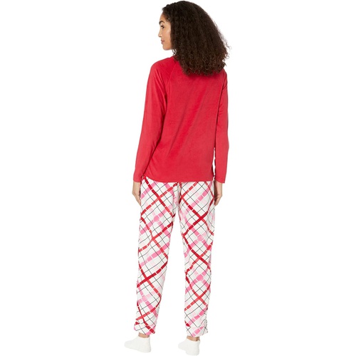  HUE Hazy Plaid Super Soft Fleece Pajama Set