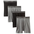 Hanes Ultimate Mens 4-Pack FreshIQ Tagless Cotton Boxer with ComfortFlex Waistband Briefs