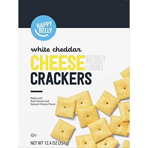  Amazon Brand  Happy Belly White Cheddar Cheese Cracker, 12.4 ounce