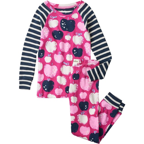 해틀리 Hatley Kids Stamped Apples Organic Cotton Raglan Pajama Set (Toddleru002FLittle Kidsu002FBig Kids)