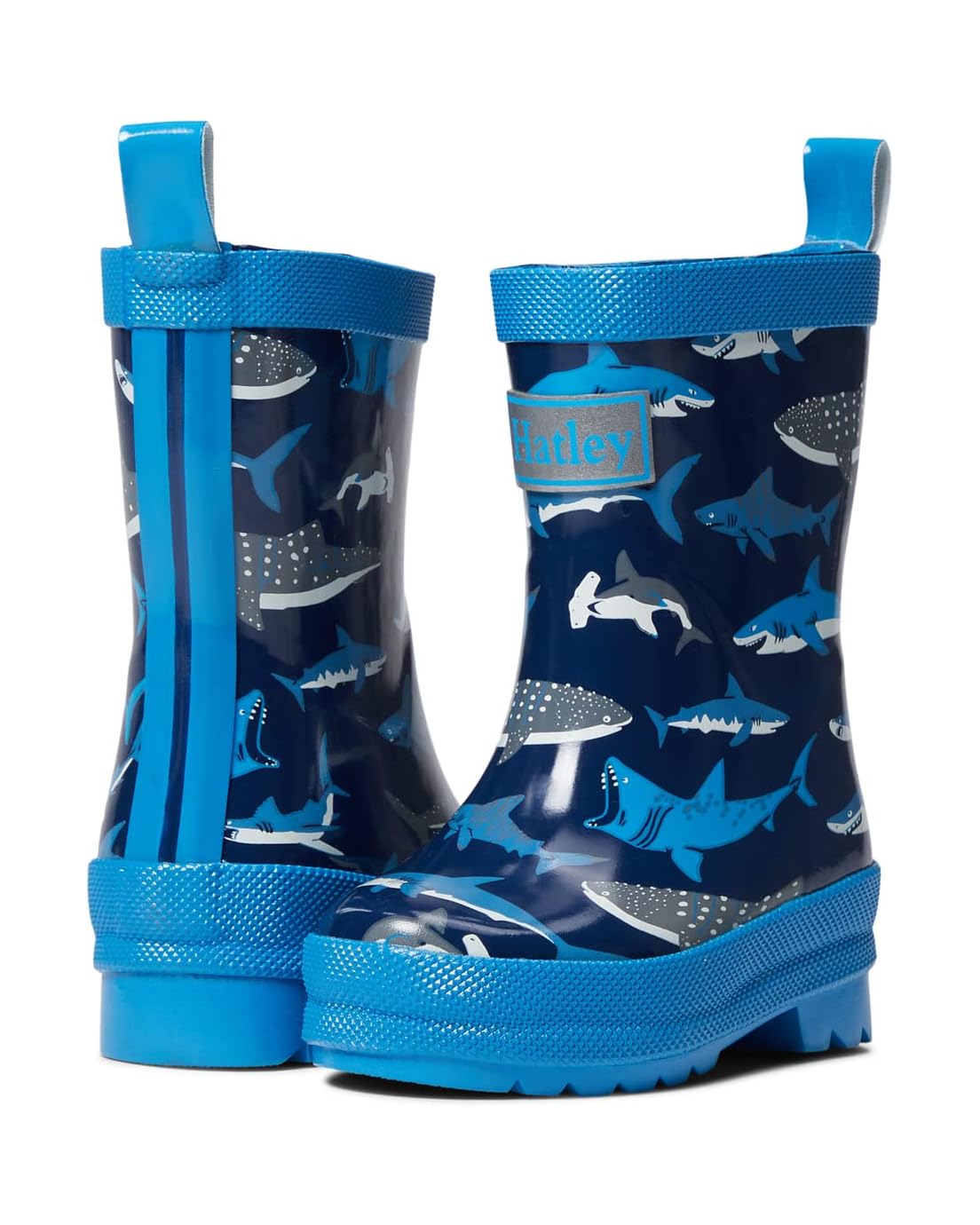 Hatley Kids Shark School Shiny Rain Boots (Toddleru002FLittle Kid)