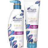 Head & Shoulders Supreme, Scalp Care and Dandruff Treatment Shampoo and Conditioner Bundle, with Argan Oil and Rose Essence, Soothe and Strengthen Hair and Scalp, 11.8 Fl Oz