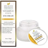 Health Priority Natural Products Natural Vitamin E Eye Cream for under eyes treatment. Reduce puffy bags, remove wrinkles & fine lines & soften crows feet. Best antiaging moisturizer cream for restori