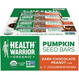 Health Warrior Pumpkin Seed Protein Bars, Dark Chocolate Peanut, 8g Plant Protein, Gluten Free, Certified Organic, 12 Count