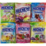 Hi Chew 6 Different Flavors Variety Pack (Fruit Mix, Tropical Mix (exclusive), Sweet and Sour, Strawberry, Original Mix, and Fizzies) (Pack of 6)