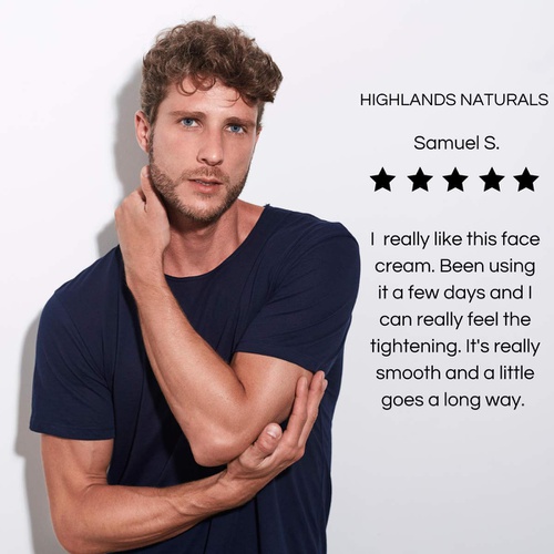  Highlands Naturals Anti Aging Face Cream for Men - Anti Wrinkle Face Moisturizer and Facial Lotion - Advanced Skin Care for Younger Looking Skin - Hydrates, Firms and Revitalizes - Natural & Organic,