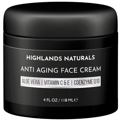  Highlands Naturals Anti Aging Face Cream for Men - Anti Wrinkle Face Moisturizer and Facial Lotion - Advanced Skin Care for Younger Looking Skin - Hydrates, Firms and Revitalizes - Natural & Organic,