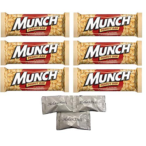  (Pack of 6) Munch Nut Bars. Includes HolanDeli Mints