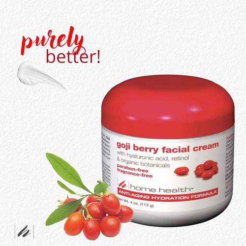  Home Health Goji Berry Facial Cream - Moisturizing And Anti-Aging Formula, Reduces Appearance Of Wrinkles, Protects, Hydrates And Revitalizes Skin - Paraben-Free, Fragrance-Free, V