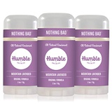 Humble All Natural Deodorant, Aluminum and Paraben Free, Cruelty Free Men’s and Women’s Deodorant, Mountain Lavender, Pack of 3