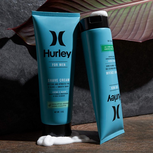  Hurley Mens Shaving Cream - Softens and Hydrates with Aloe Extract and Vitamin E, Size 6oz (2 Pack), Eucalyptus 2PK