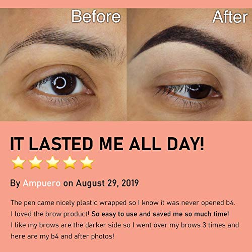  Eyebrow Tattoo Pen - iMethod Microblading Eyebrow Pencil with a Micro-Fork Tip Applicator Creates Natural Looking Brows Effortlessly and Stays on All Day, Light Brown
