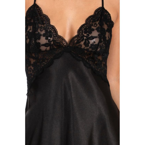  In Bloom by Jonquil Lace & Satin Chemise_BLACK