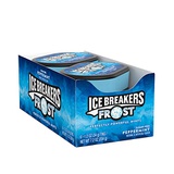 Ice Breakers Mints ICE BREAKERS FROST Peppermint Flavored Sugar Free Breath Mints, Bulk Mint Candy, 1.2 Oz., Tins (6 Count)