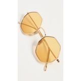 Illesteva Broome Gold With Honey See Through Lenses