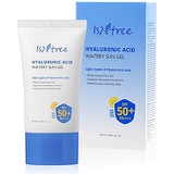 ISNTREE Hyaluronic Acid Watery Sun Gel SPF 50+ PA++++ 1.69 Fl Oz, 8 Types of Hyaluronic Acid, Strong Protection Against UVA and UVB Rays, No White Cast, Reef-safe, Non-nano Sunscre