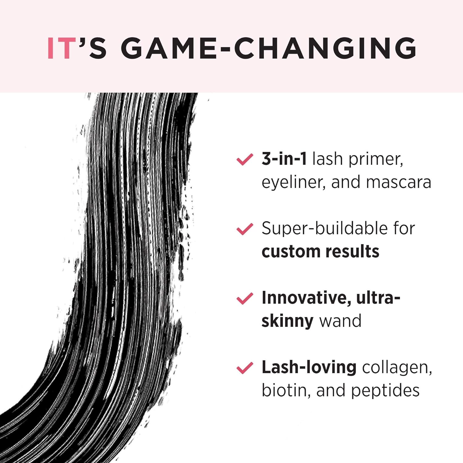  IT Cosmetics Tightline, Black - 3-in-1 Lash Primer, Eyeliner & Mascara - Lengthens & Conditions Lashes - Ultra-Skinny Wand - Infused with Collagen, Biotin, Peptides & Antioxidants