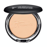 IT Cosmetics Celebration Foundation, Medium (W) - Full-Coverage, Anti-Aging Powder Foundation - Blurs Pores, Wrinkles & Imperfections - With Hydrolyzed Collagen & Hyaluronic Acid -