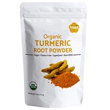 Iyasa Holistics Organic Turmeric Root Powder, Curcumin, USDA Certified, Trial Pack of 4 oz/112 gm, Finely Ground Indian Spice, Natural Food Color and Herb, Resealable Pouch