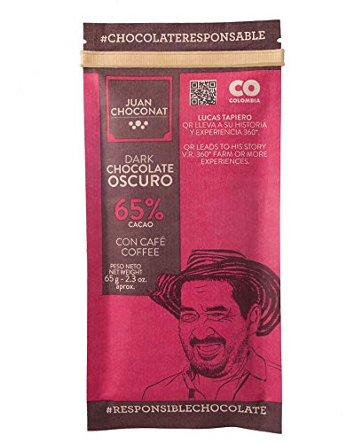 Juan Choconat Dark Chocolate (65% Cacao With Coffee) - Premium Non-GMO Organic Dark Chocolate from Colombia -Gluten-Free, Vegan, and Fair Trade Chocolate - Responsible Chocolate. 2