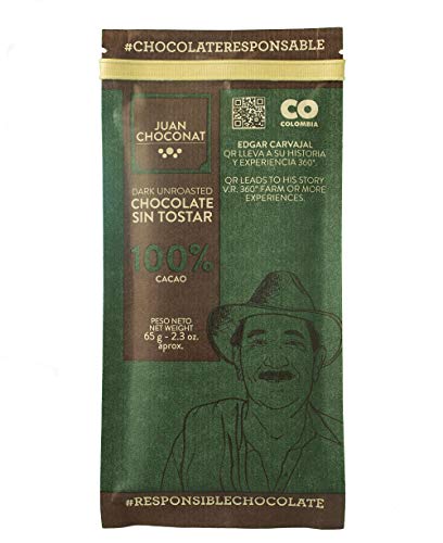 Juan Choconat Dark Chocolate (100% Unroasted Cacao) - Premium Non-GMO Organic Dark Chocolate from Colombia -Gluten-Free, Vegan, and Fair Trade Chocolate - Responsible Chocolate. 2.