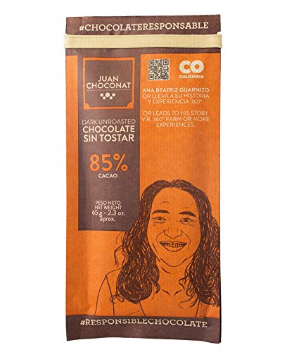 Juan Choconat Dark Chocolate (85% Unroasted Cacao) - Premium Non-GMO Organic Dark Chocolate from Colombia -Gluten-Free, Vegan, and Fair Trade Chocolate - Responsible Chocolate. 2.3
